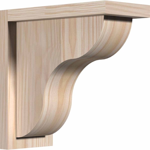 Ekena Millwork Carmel Smooth Corbel w/Backplate, Douglas Fir, 5 1/2"W x 12"D x 12"H COR06X12X12CAR01SDF - main